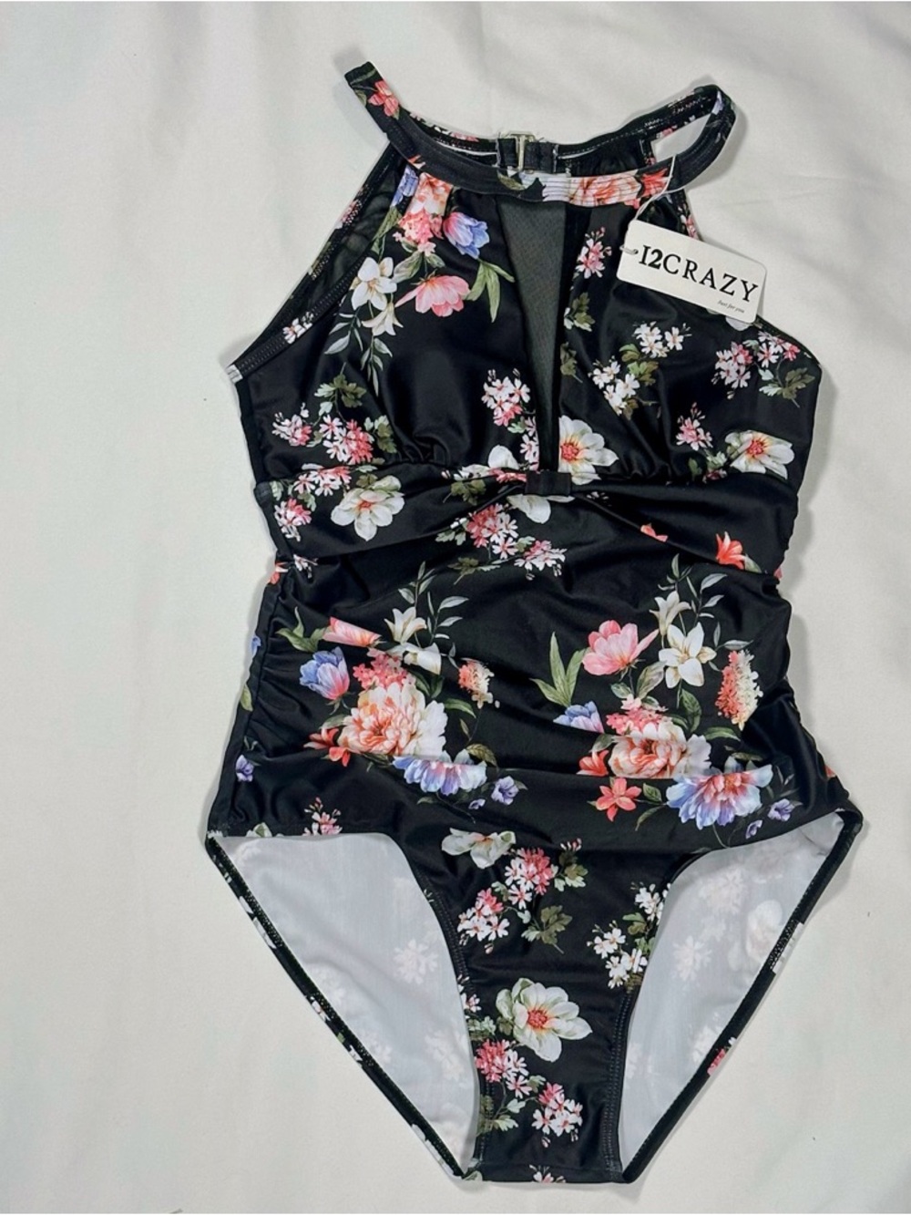 I 2Crazy Black Floral One-Piece Swimsuit